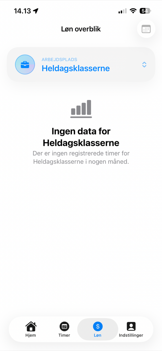 ClockHub lønoverblik på dansk.